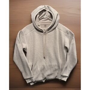 ALO YOGA Fleece Sweatshirt Hoodie Sz Medium Beige Brown Micro Sherpa Fleece